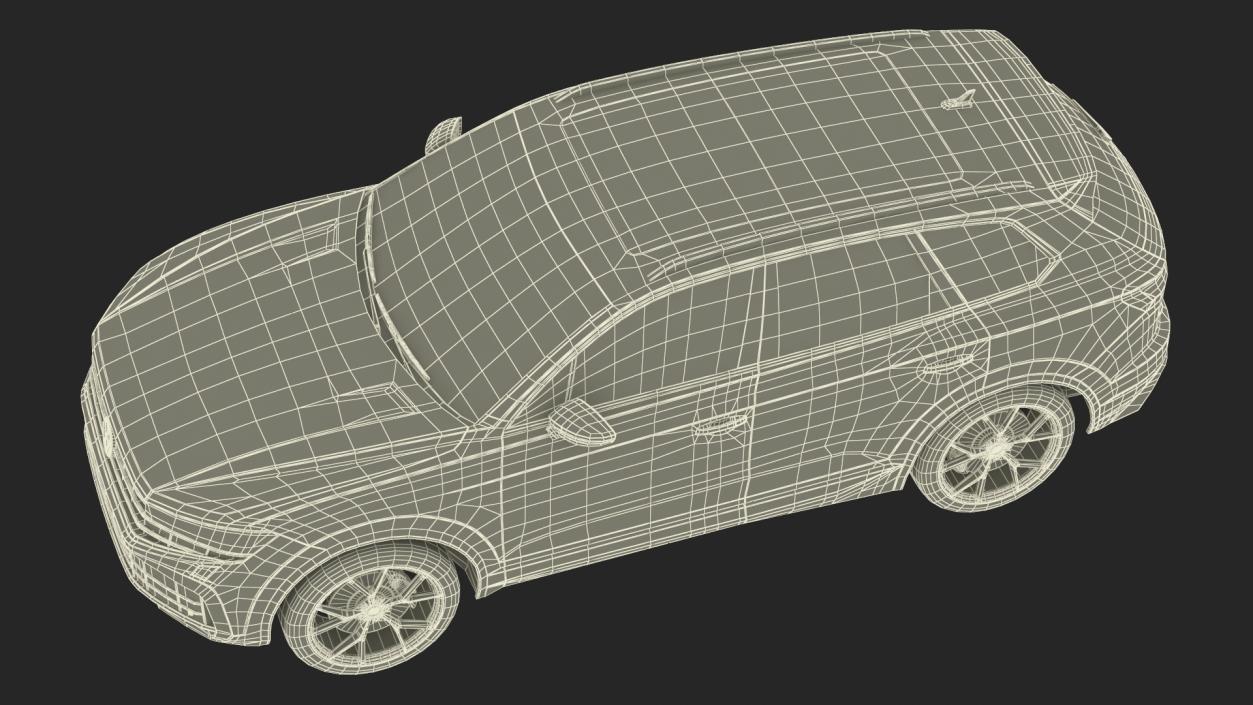 3D Volkswagen Touareg 2024 QR Lights On Rigged model