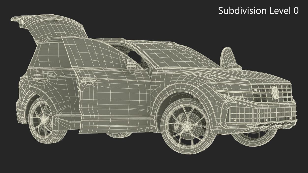 3D Volkswagen Touareg 2024 QR Lights On Rigged model