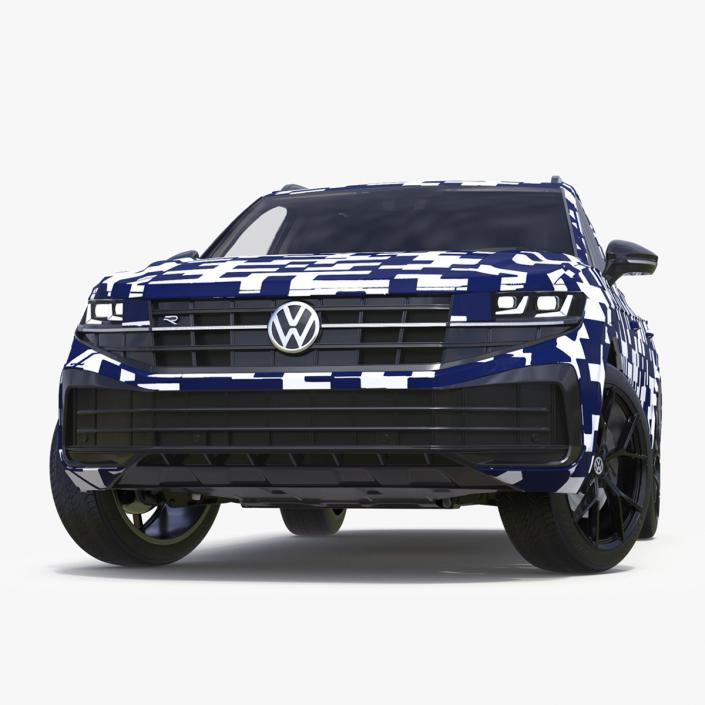 3D Volkswagen Touareg 2024 QR Lights On Rigged model