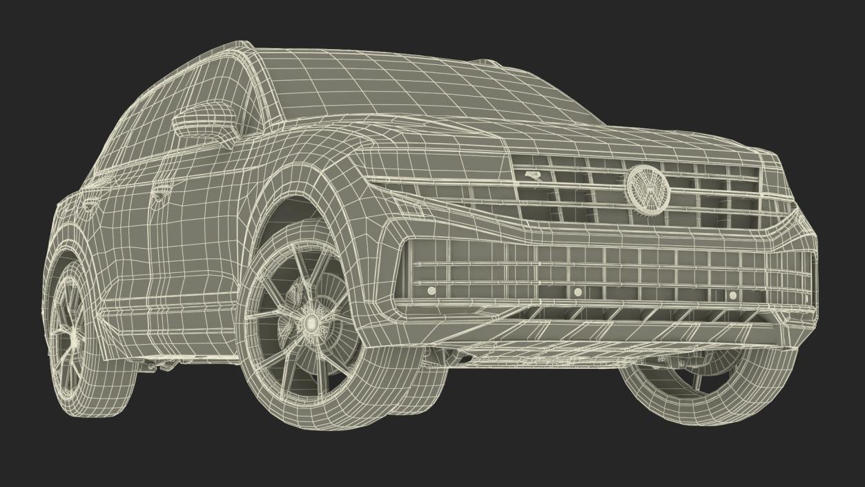 3D Volkswagen Touareg 2024 QR Lights On Rigged model