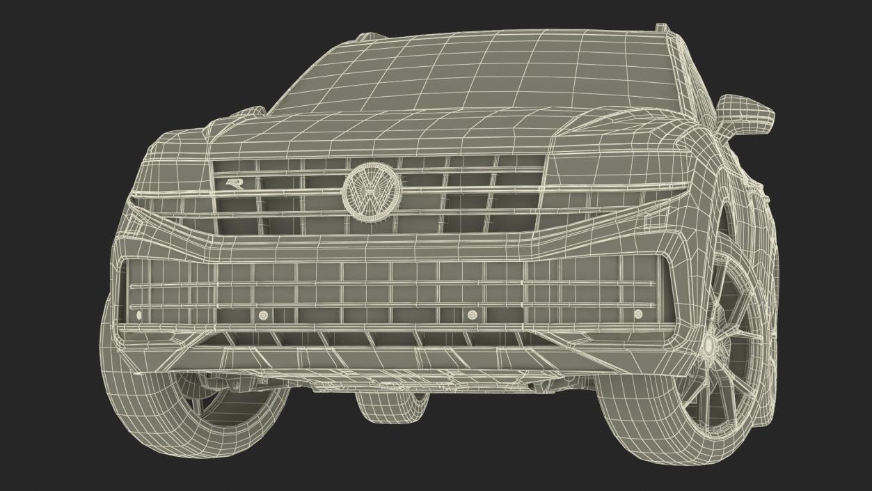 3D Volkswagen Touareg 2024 QR Lights On Rigged model