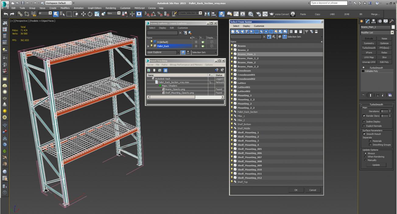 Pallet Rack Section 3D model