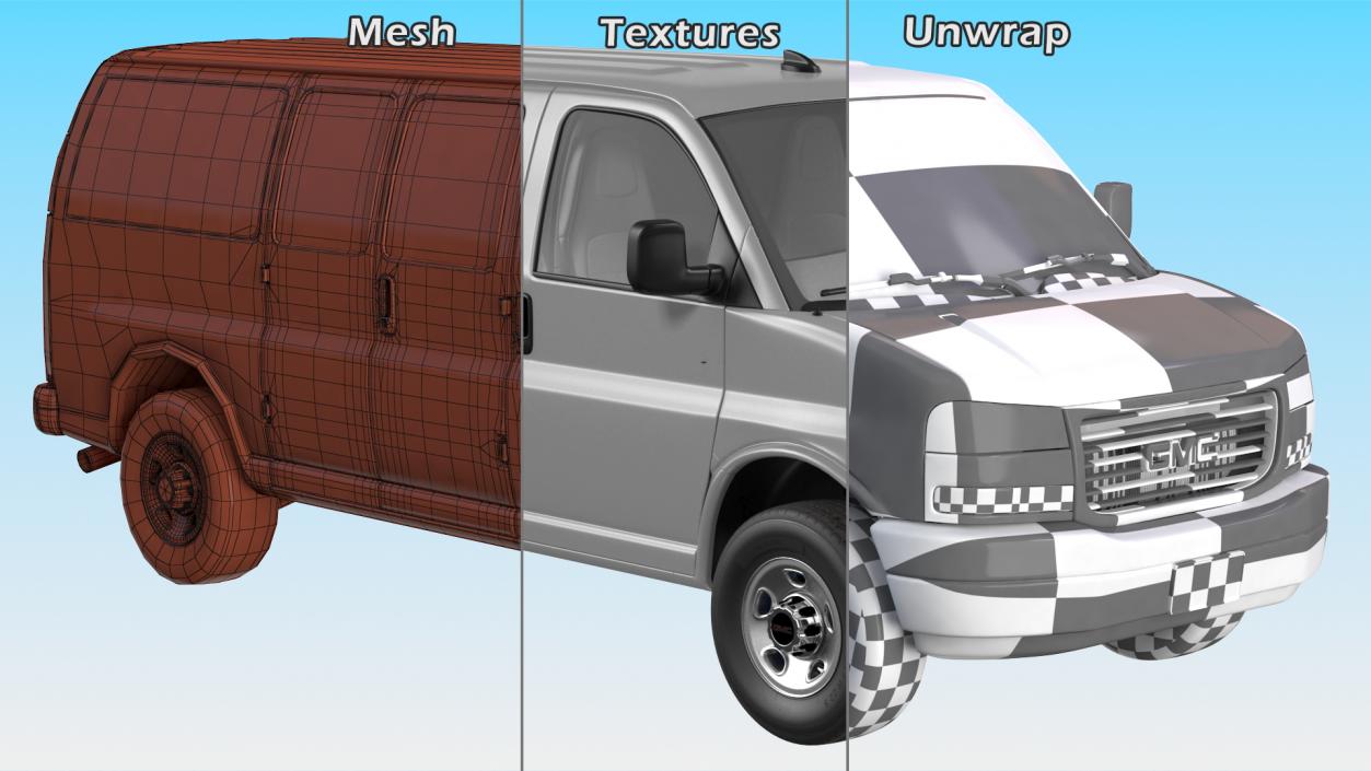 3D model GMC Savana Van Grey Simple Interior