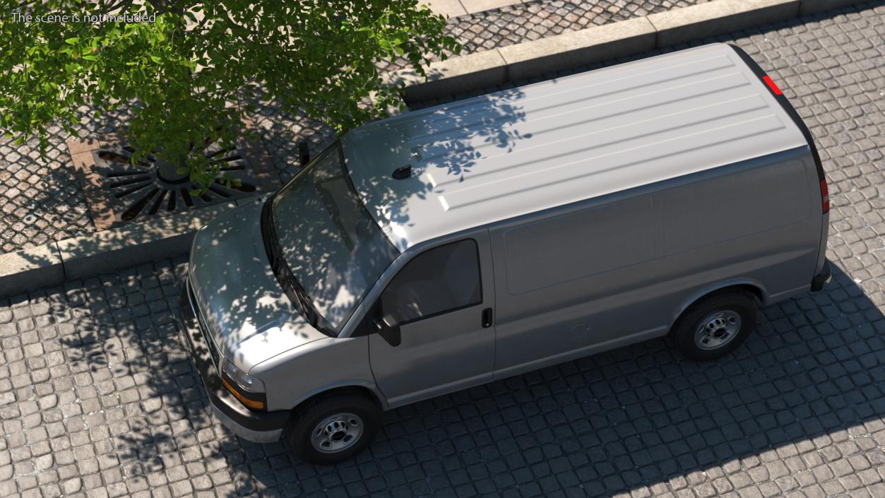 3D model GMC Savana Van Grey Simple Interior