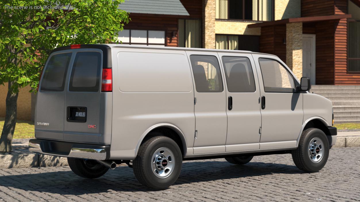 3D model GMC Savana Van Grey Simple Interior