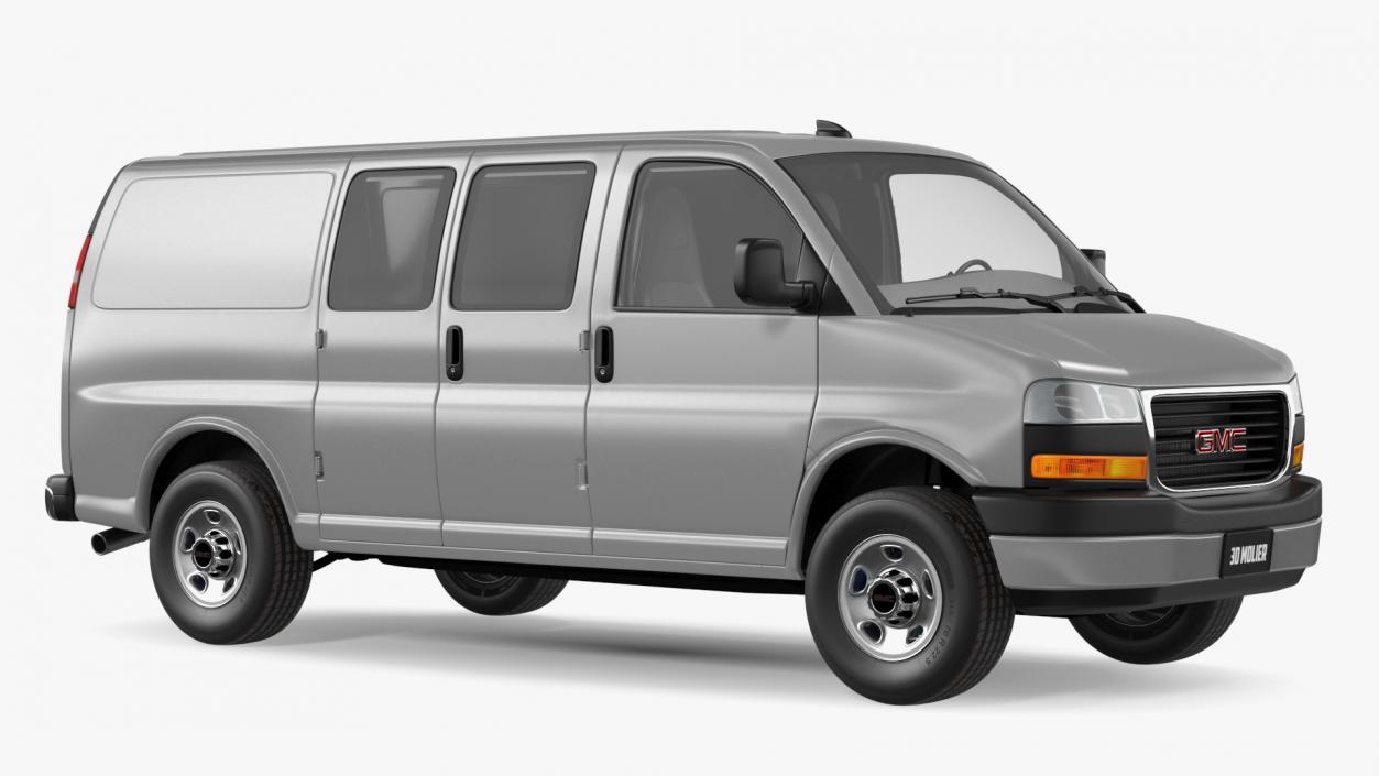 3D model GMC Savana Van Grey Simple Interior