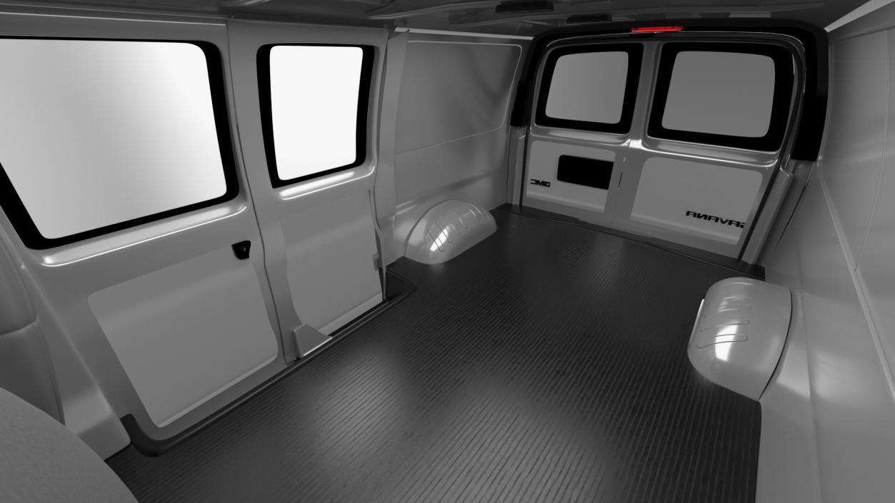 3D model GMC Savana Van Grey Simple Interior