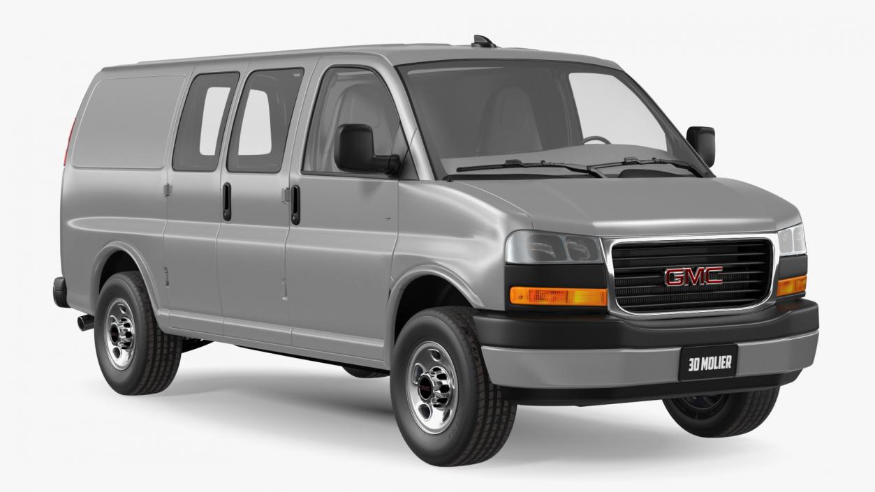 3D model GMC Savana Van Grey Simple Interior