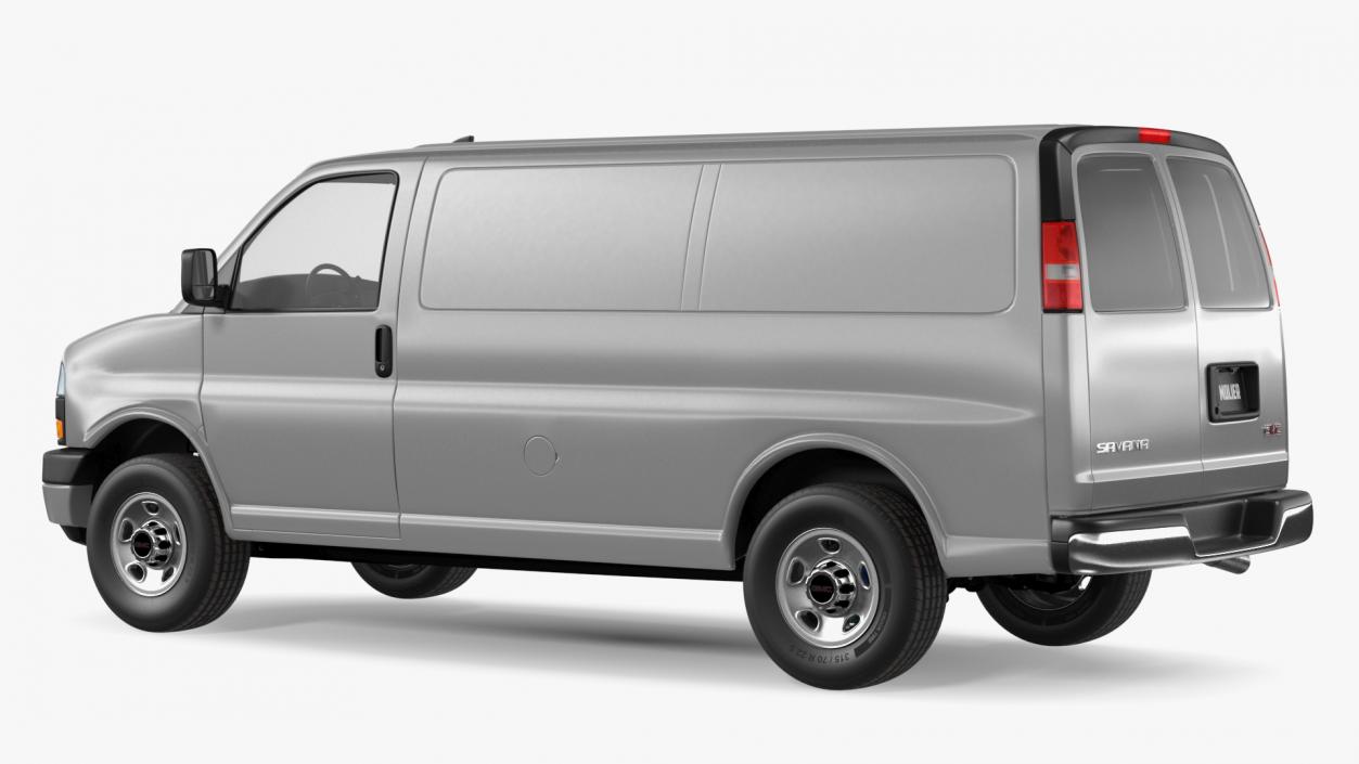 3D model GMC Savana Van Grey Simple Interior