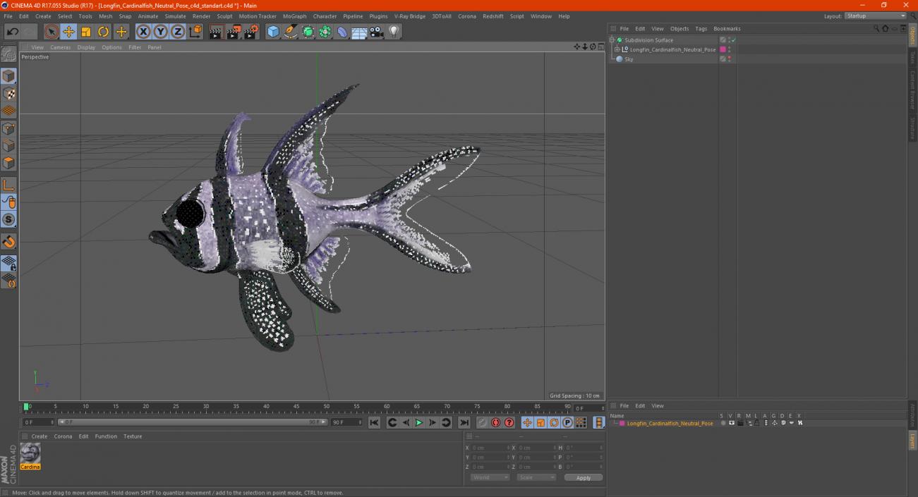 3D Longfin Cardinalfish Neutral Pose model