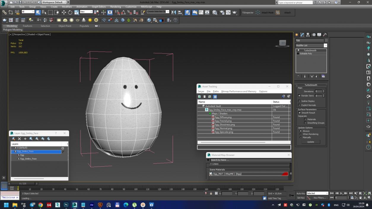 Egg Smiley Face 2 3D