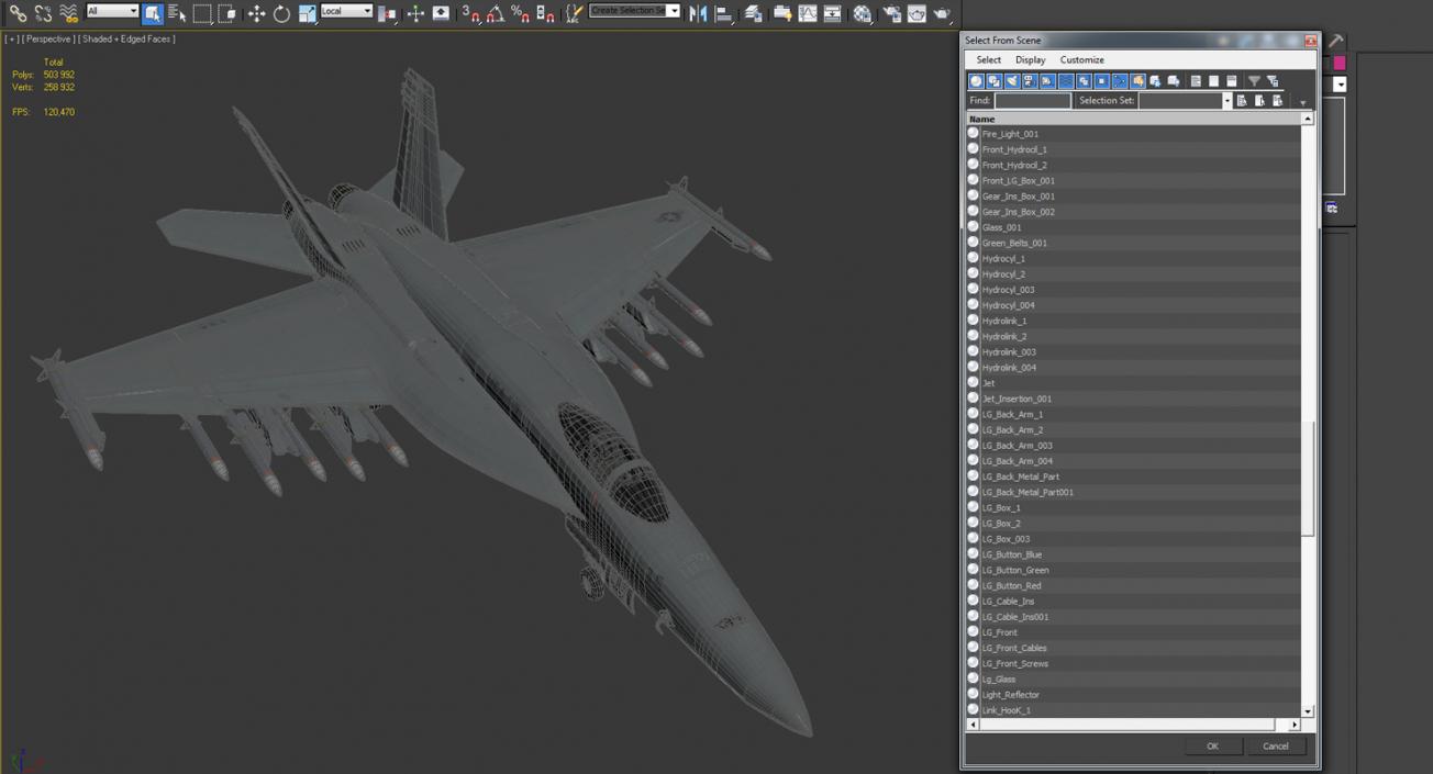 3D Fighter FA-18EF Super Hornet model