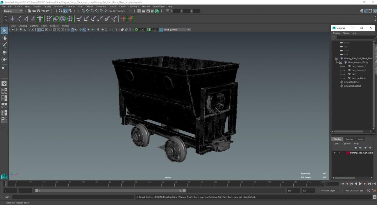 Mine Wagon Dusty Black 3D