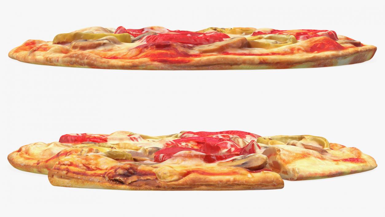 3D model Pizza with Slice Cut