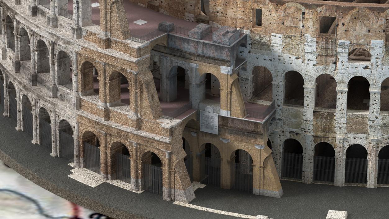 Colosseum on Italy Map 3D