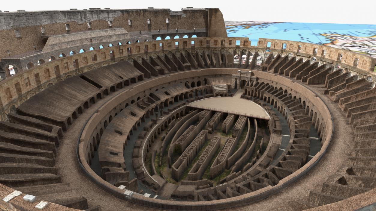 Colosseum on Italy Map 3D