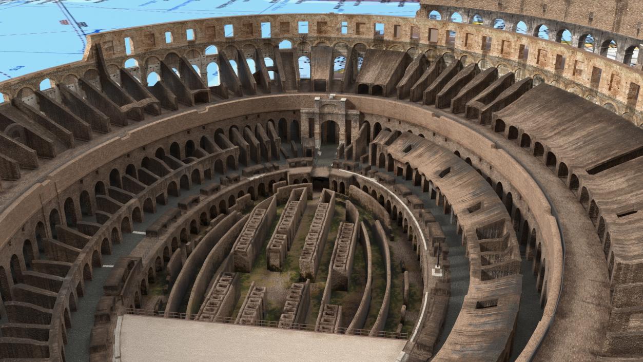 Colosseum on Italy Map 3D