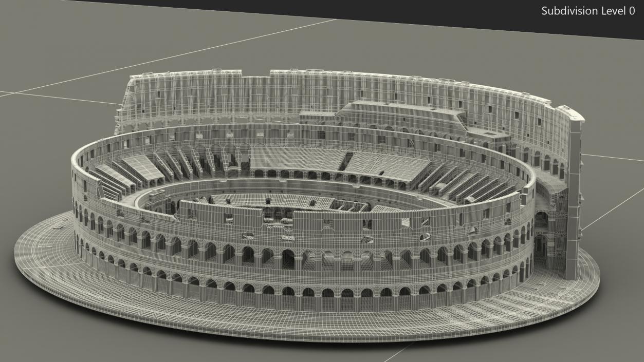 Colosseum on Italy Map 3D