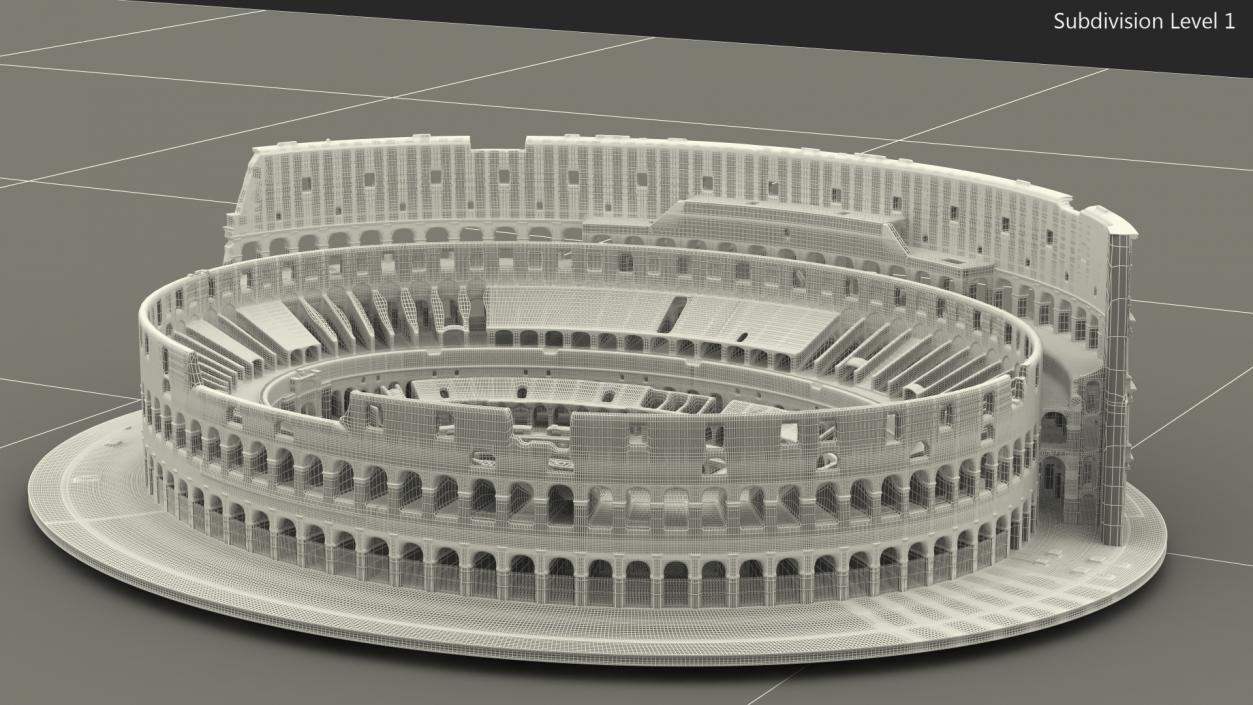 Colosseum on Italy Map 3D