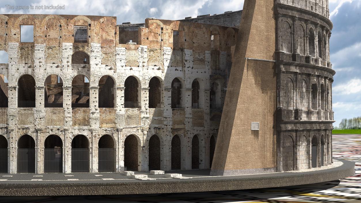 Colosseum on Italy Map 3D