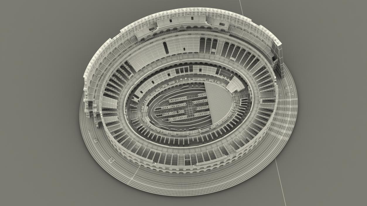 Colosseum on Italy Map 3D