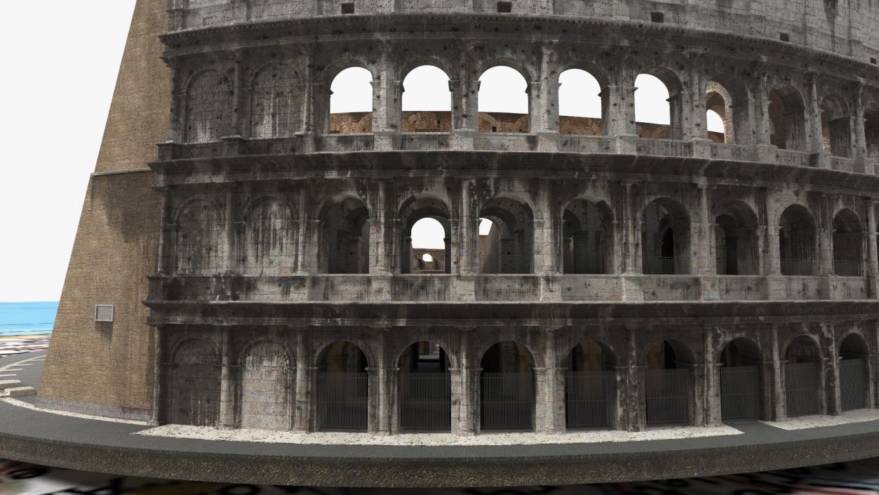 Colosseum on Italy Map 3D