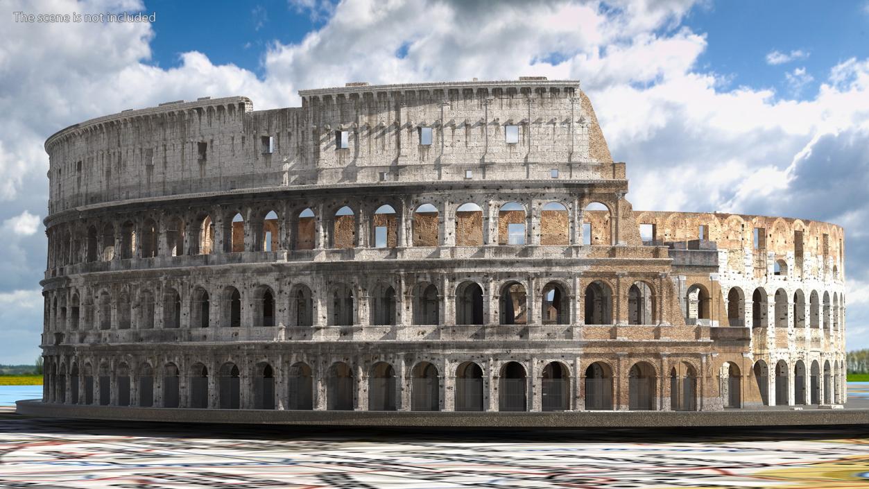 Colosseum on Italy Map 3D