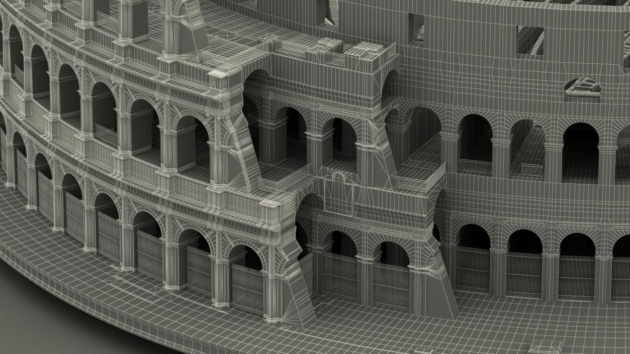 Colosseum on Italy Map 3D