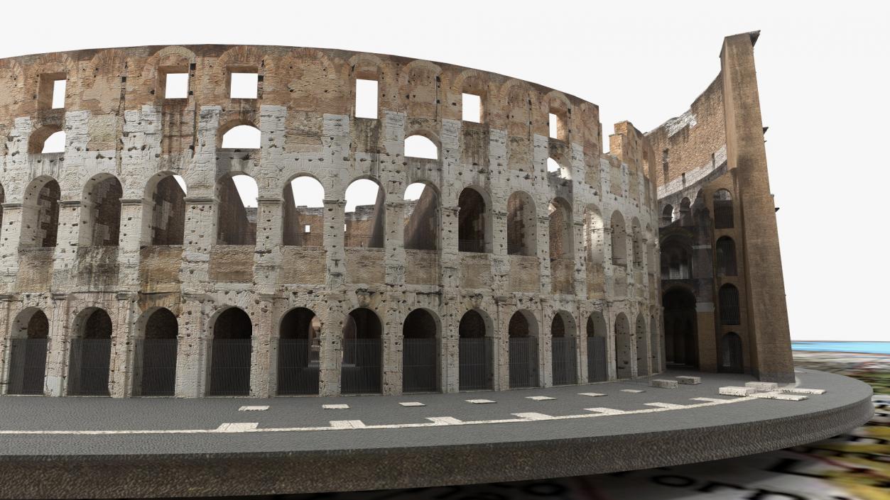 Colosseum on Italy Map 3D