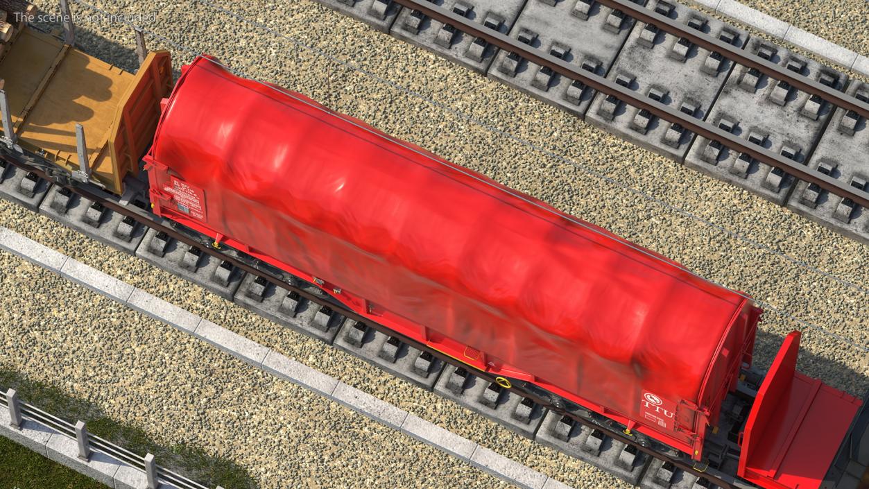 DB Cargo Coil Transporter Tarpaulin Freight Wagon Closed Clean 3D