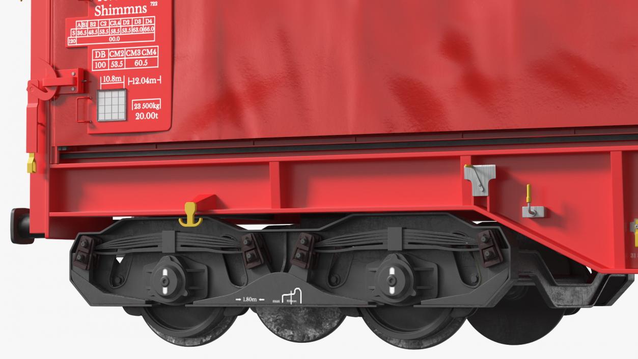 DB Cargo Coil Transporter Tarpaulin Freight Wagon Closed Clean 3D