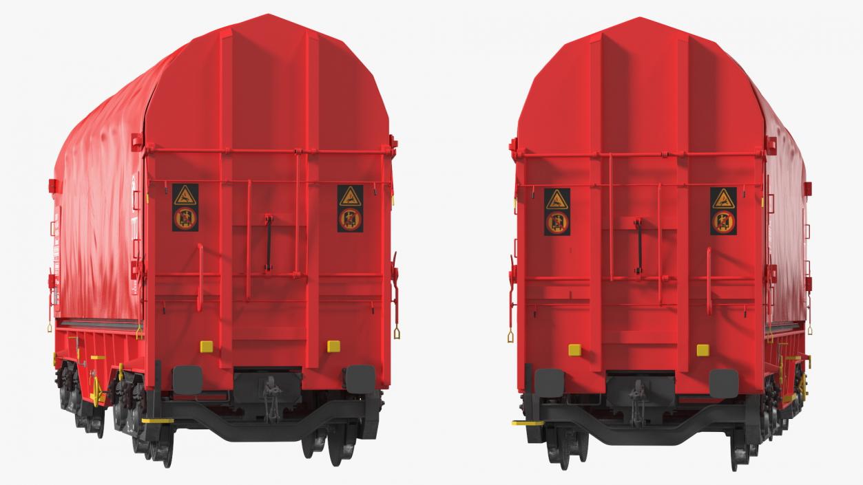 DB Cargo Coil Transporter Tarpaulin Freight Wagon Closed Clean 3D