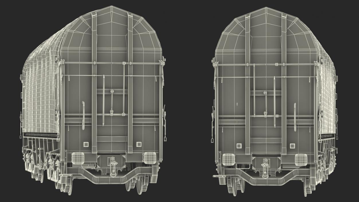 DB Cargo Coil Transporter Tarpaulin Freight Wagon Closed Clean 3D