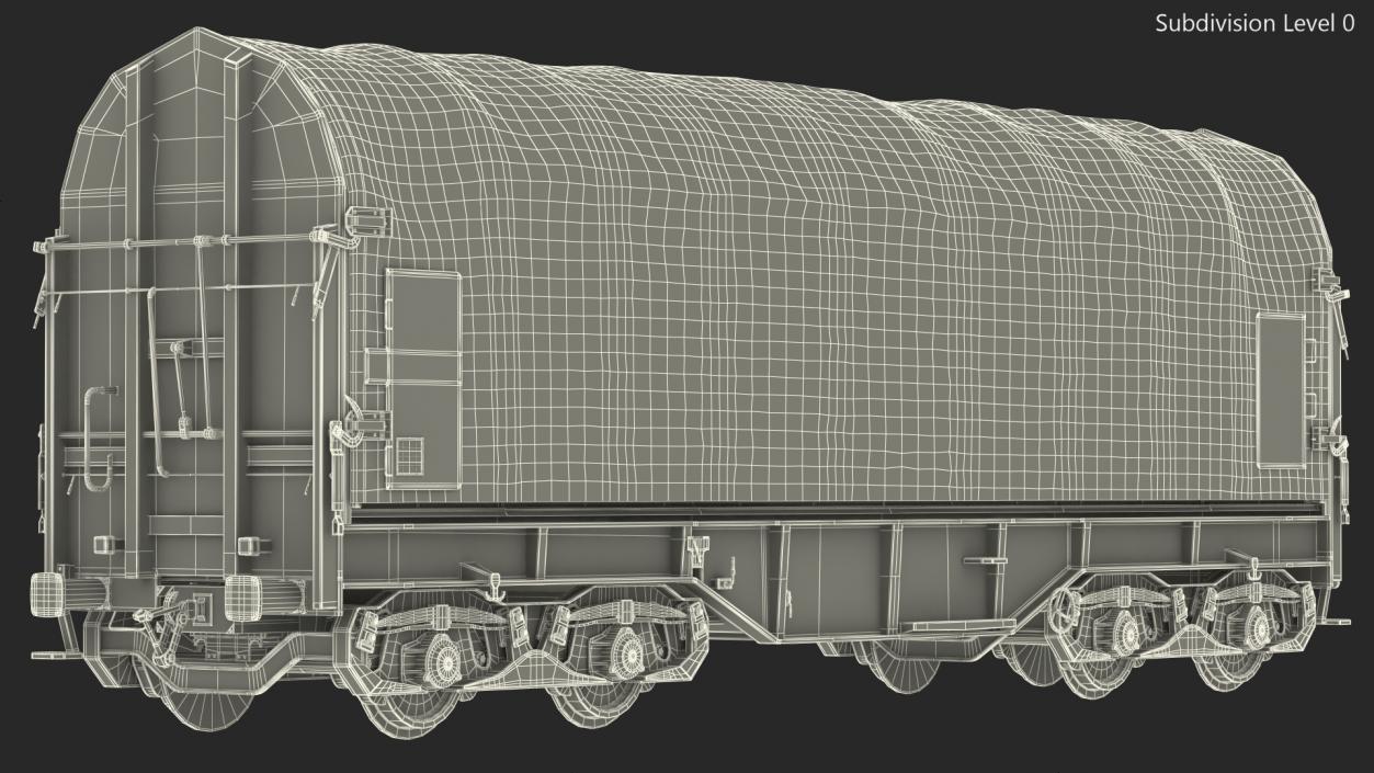 DB Cargo Coil Transporter Tarpaulin Freight Wagon Closed Clean 3D