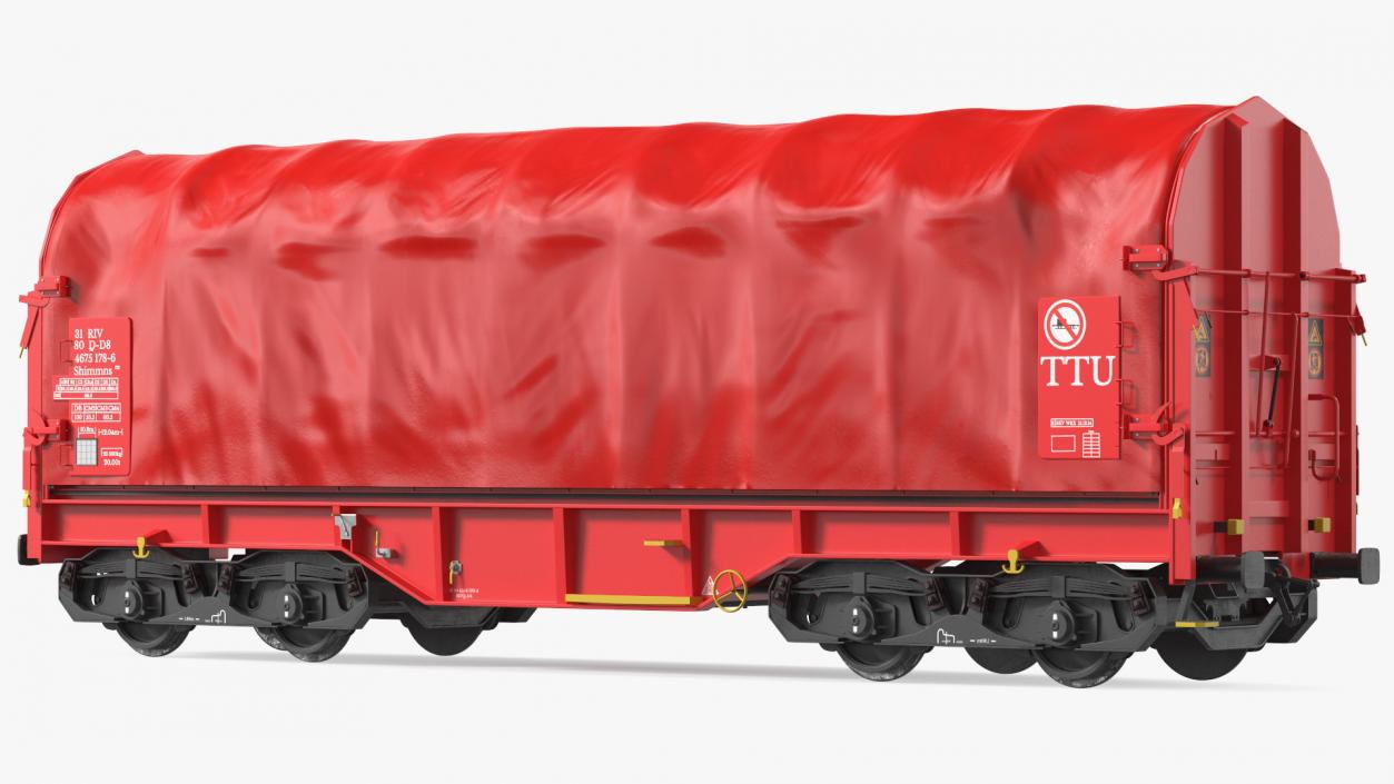 DB Cargo Coil Transporter Tarpaulin Freight Wagon Closed Clean 3D