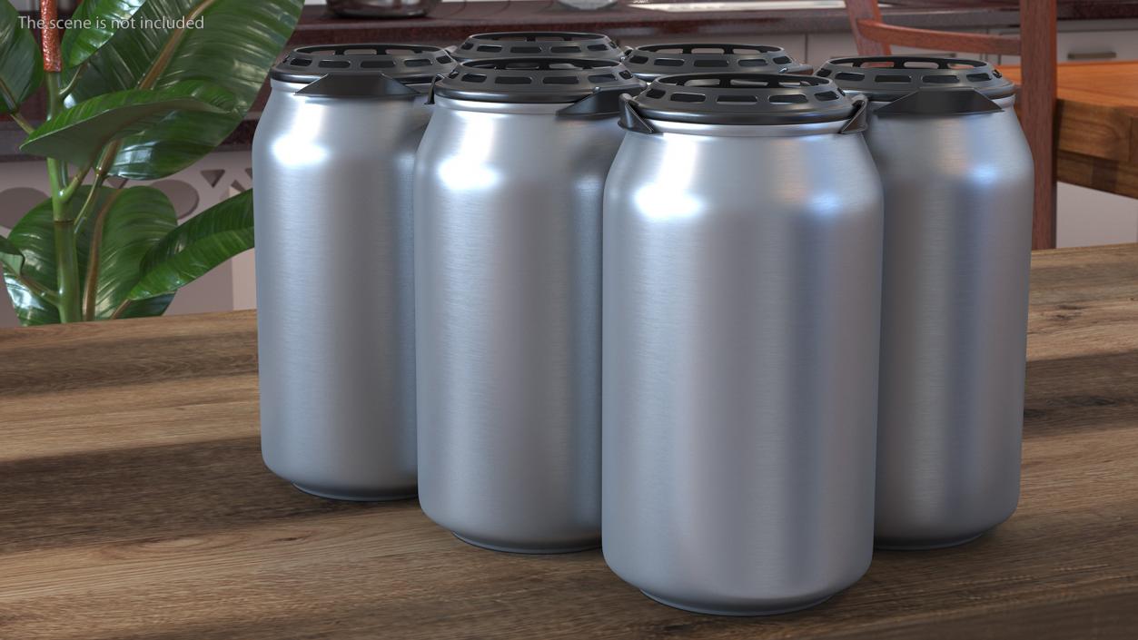 Plastic 6 Pack Rings for Soda Cans 3D model