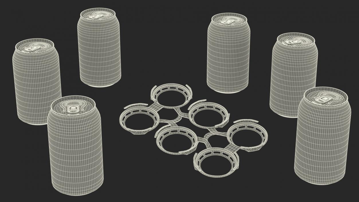 Plastic 6 Pack Rings for Soda Cans 3D model