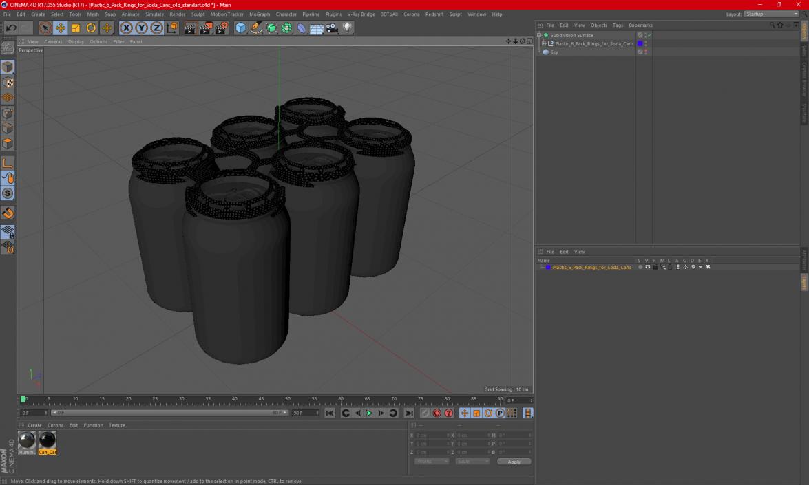 Plastic 6 Pack Rings for Soda Cans 3D model