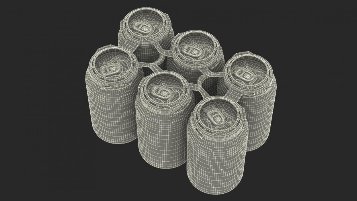 Plastic 6 Pack Rings for Soda Cans 3D model