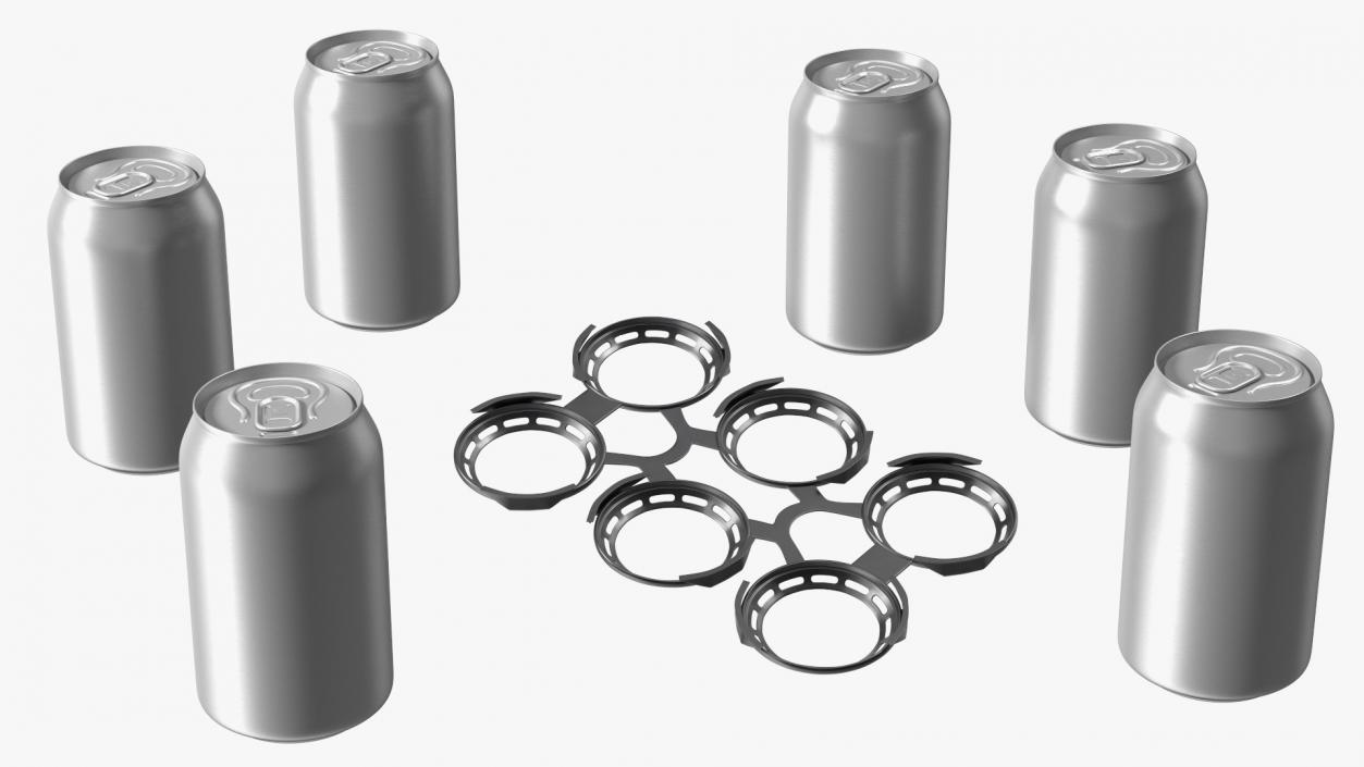 Plastic 6 Pack Rings for Soda Cans 3D model