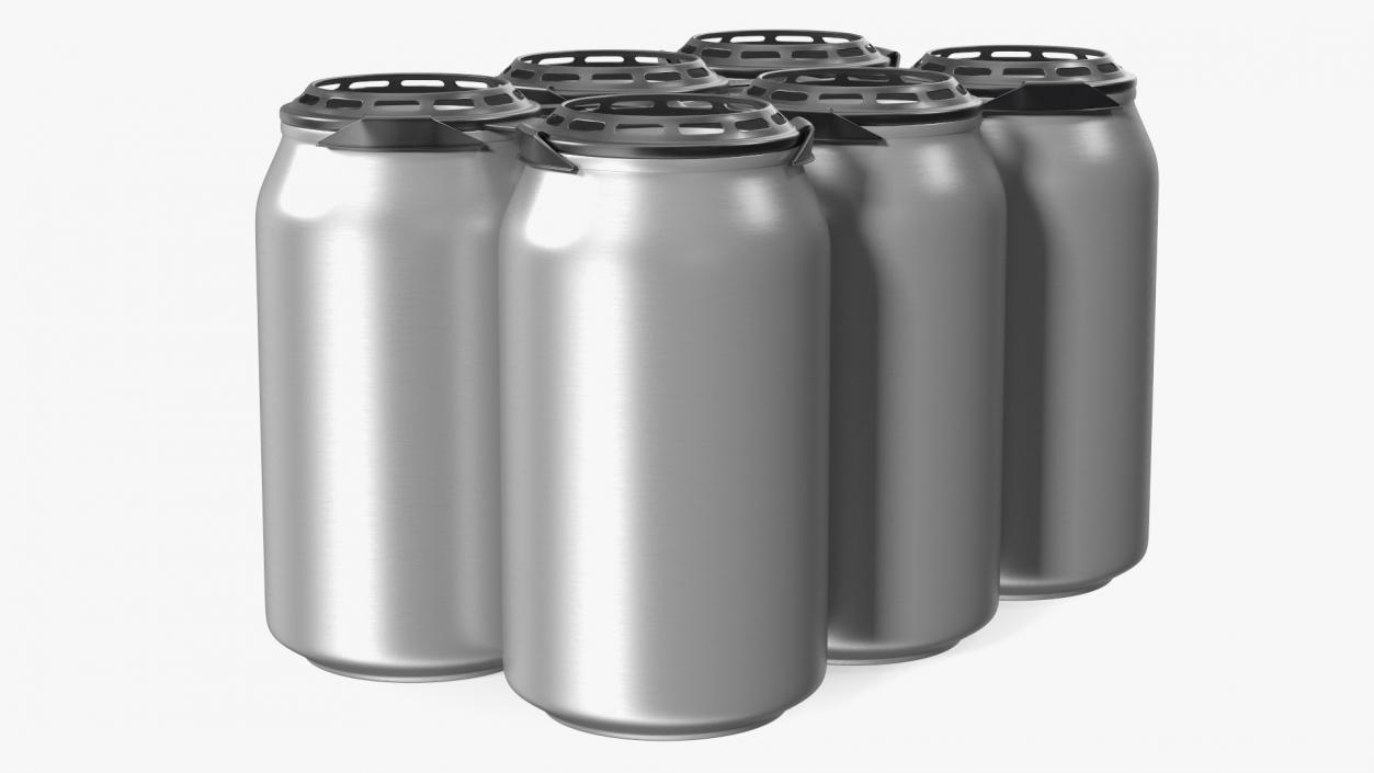 Plastic 6 Pack Rings for Soda Cans 3D model