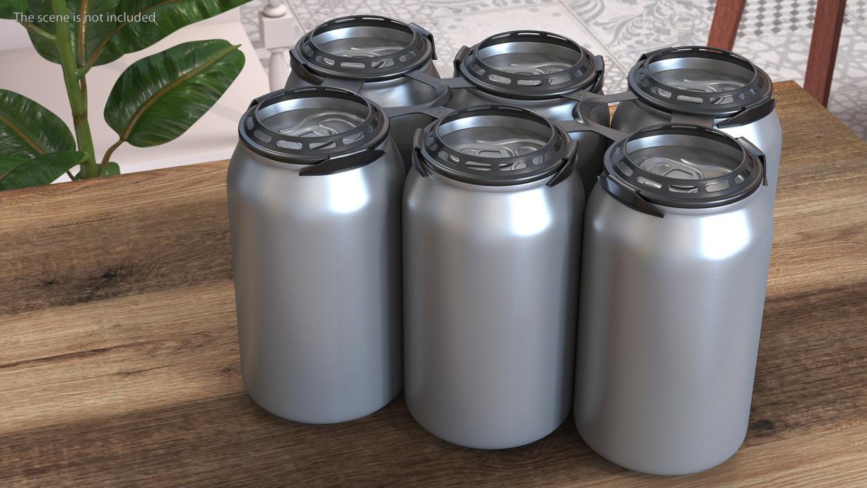 Plastic 6 Pack Rings for Soda Cans 3D model