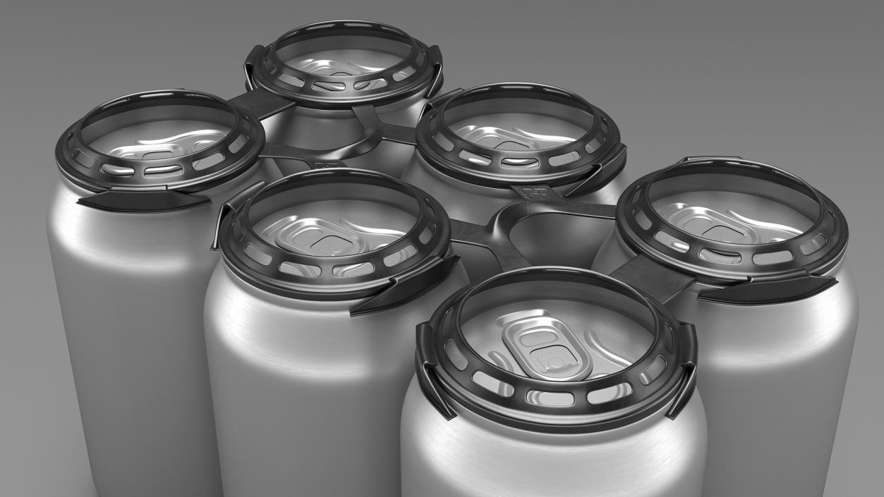 Plastic 6 Pack Rings for Soda Cans 3D model