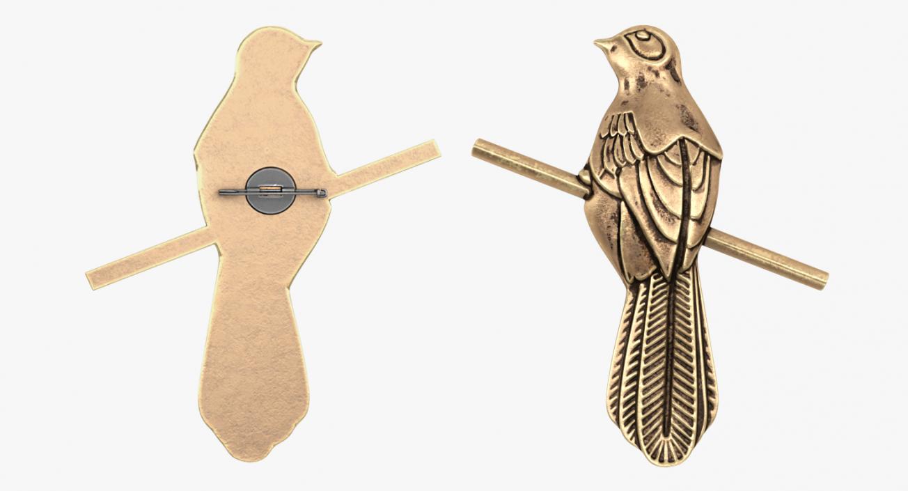 3D Game Of Thrones Mockingbird Pin Golden model