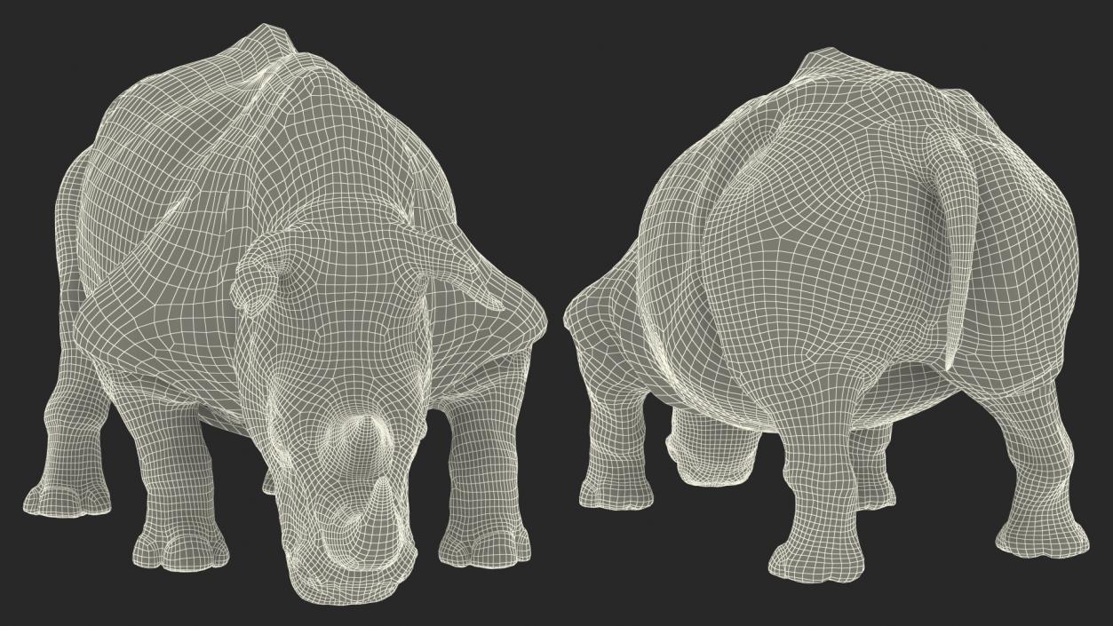 Adult Rhino Fur Rigged 3D