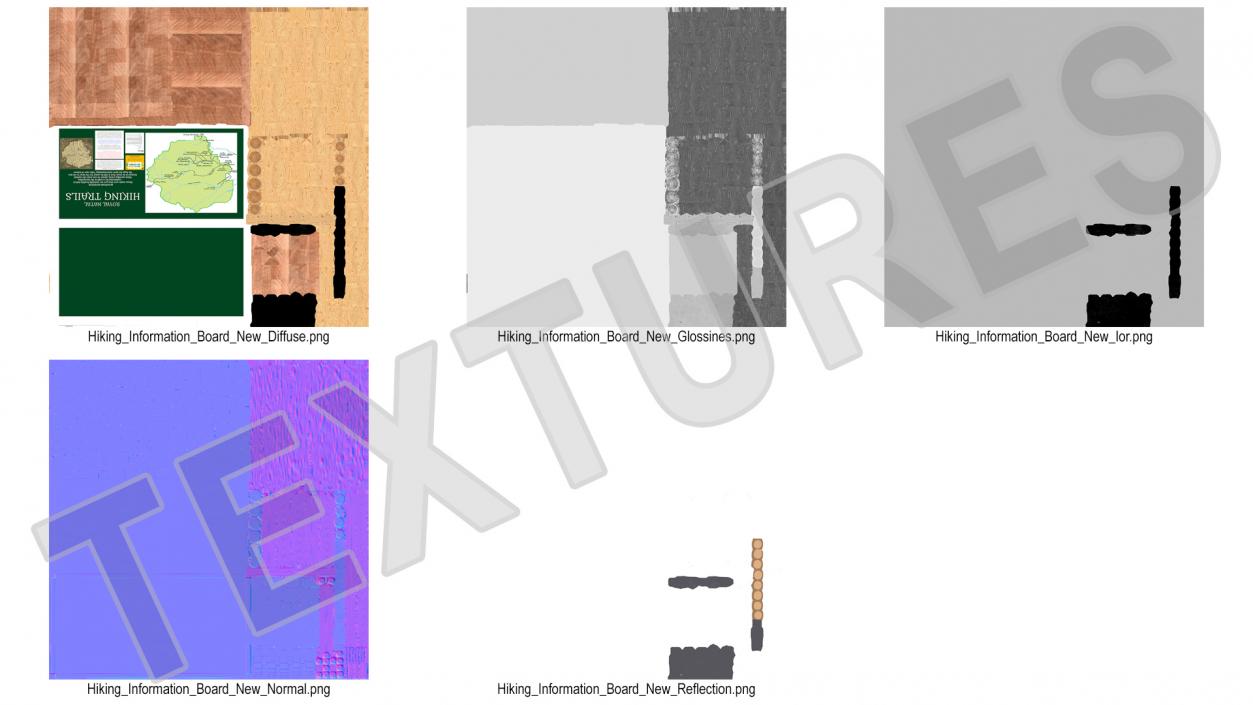 3D Hiking Information Board New model