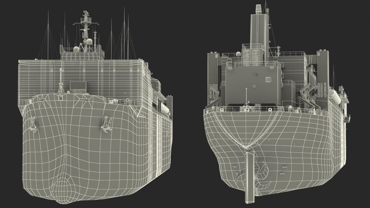 Hospital Ship with Medical Helicopter 3D