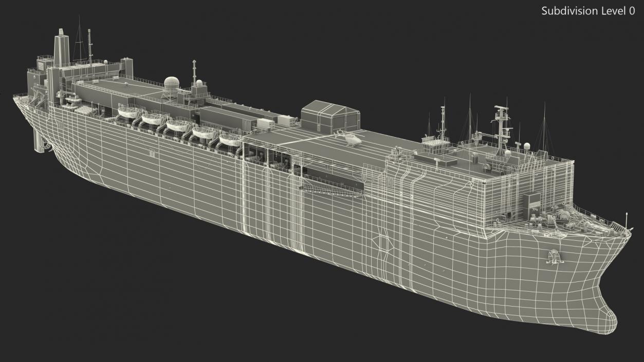 Hospital Ship with Medical Helicopter 3D