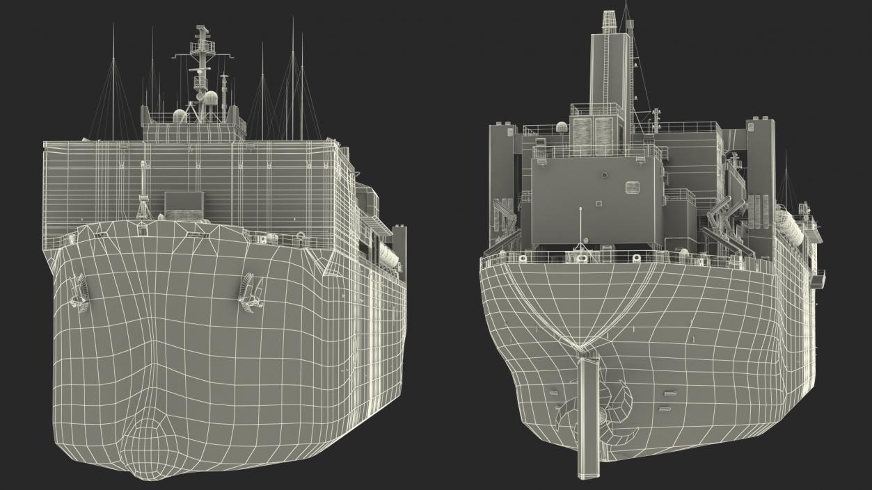 3D Hospital Ship Mercy with CH47 Chinook Helicopter model