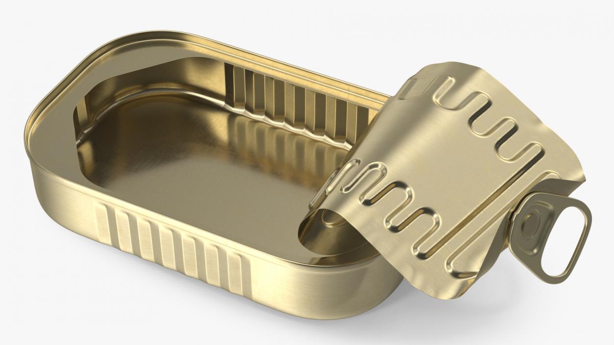 3D model Open Empty Rectangular Tin Can